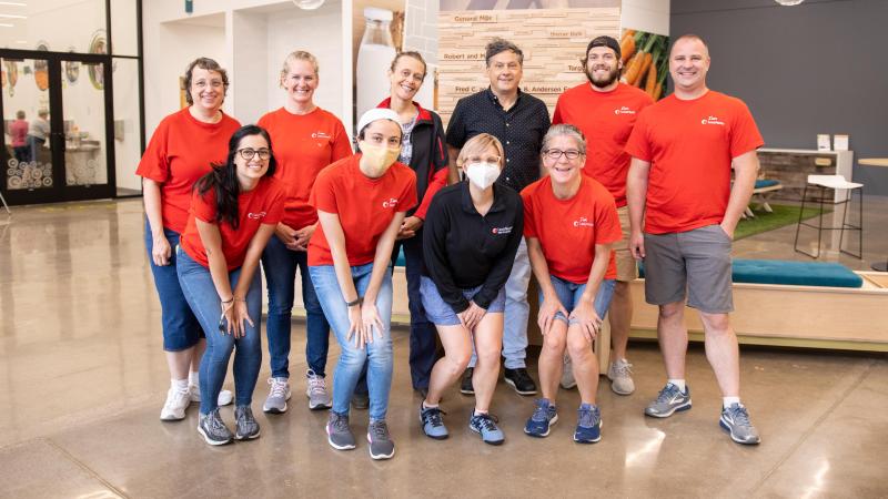 A group of volunteers in the Volunteer Center
