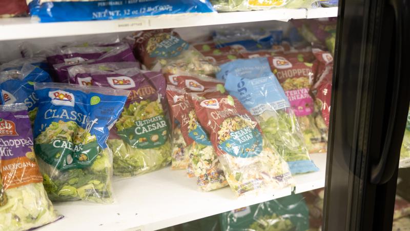 Bags of lettuce