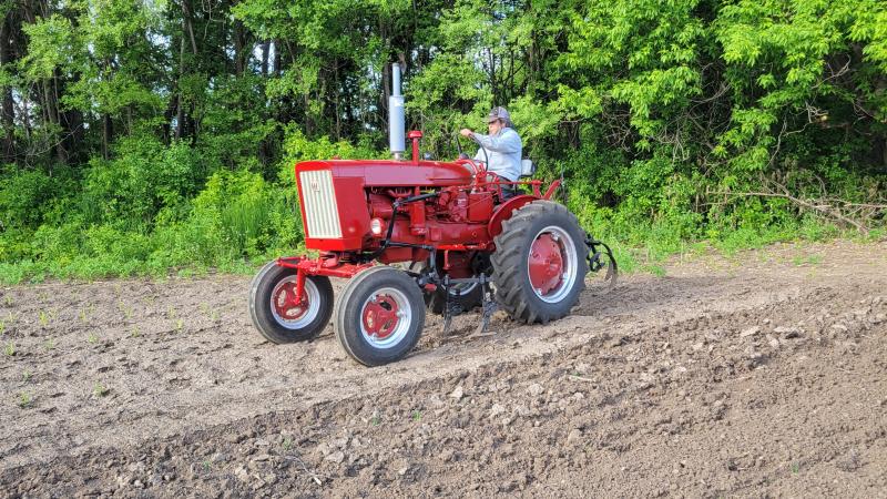 Farmer on a tractor in the field
