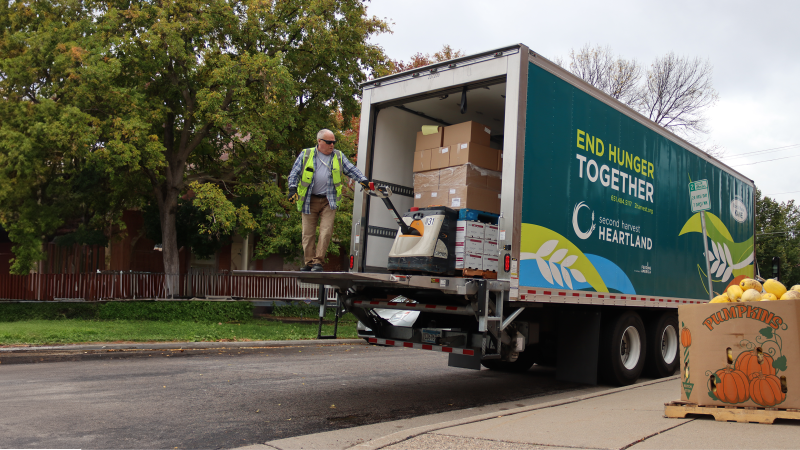 Todd unloading a truck