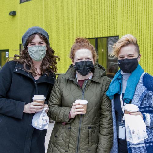 Group of employees outside of Brooklyn Park facility