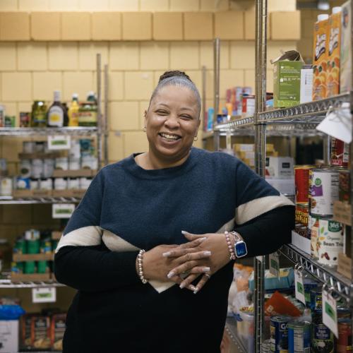 Food shelf coordinator Althea Lankford at Hallie Q. Brown