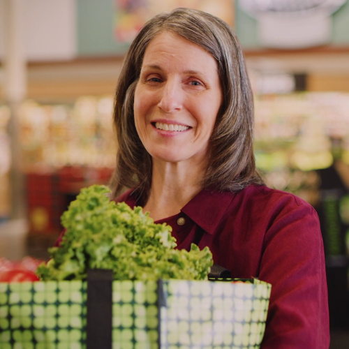 Woman shops for groceries