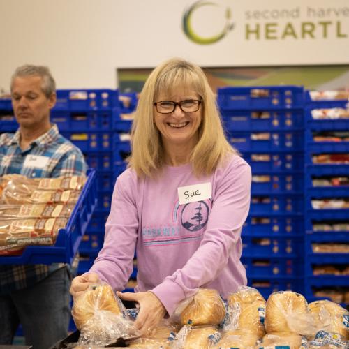 Sue packing bread