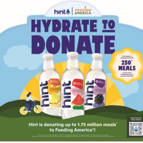 Hint Hydrate to Donate campaign graphic