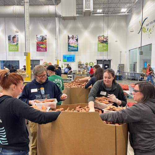 A group of volunteers in a Volunteer Center