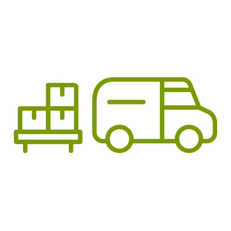 Illustration of food sourcing truck picking up food