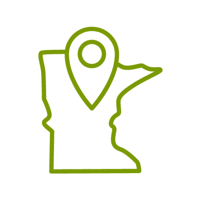 Icon of Minnesota with a pin