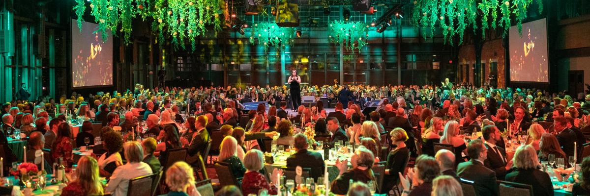 Many people seated in a ballroom for the Dish Gala 2023