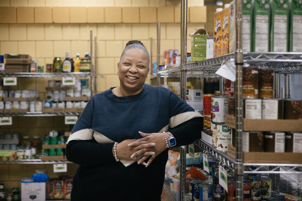 Food shelf coordinator Althea Lankford at Hallie Q. Brown