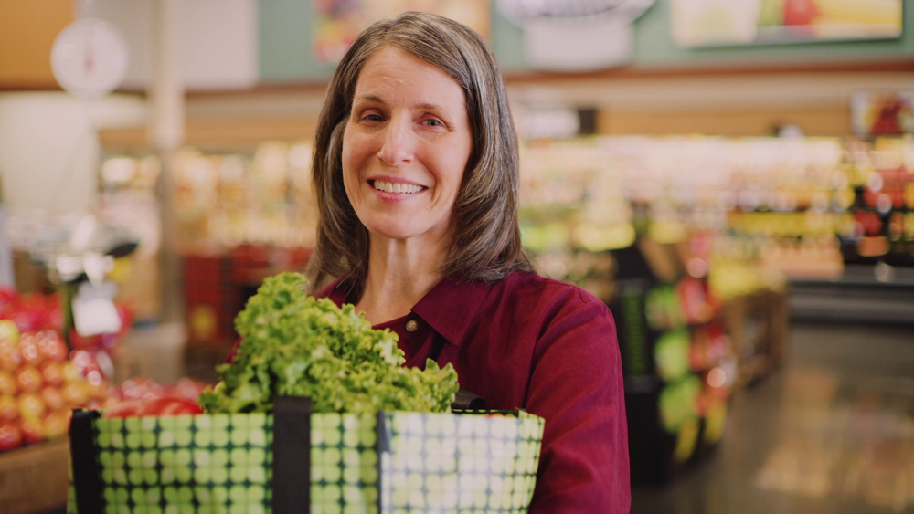 Woman shops for groceries