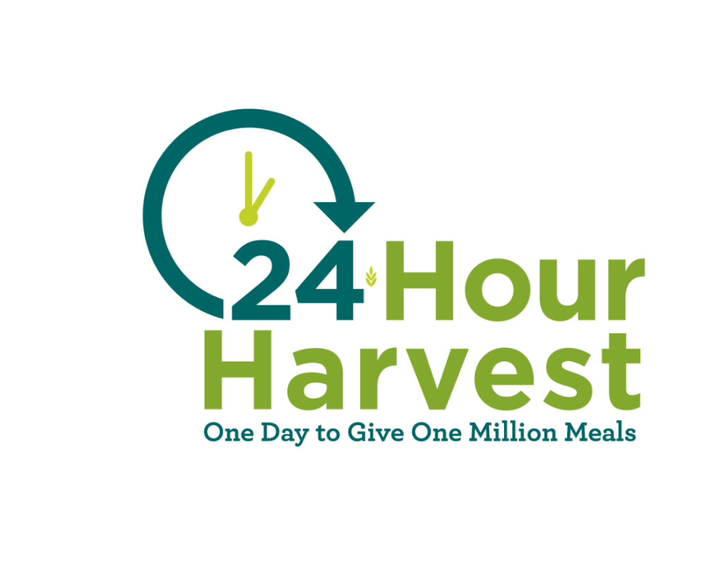 24-Hour Harvest Giving Day logo - one day. one goal. one million meals.