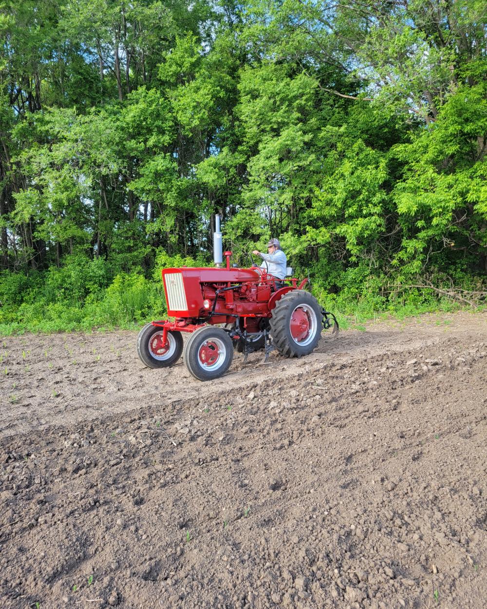 Farmer on a tractor in the field