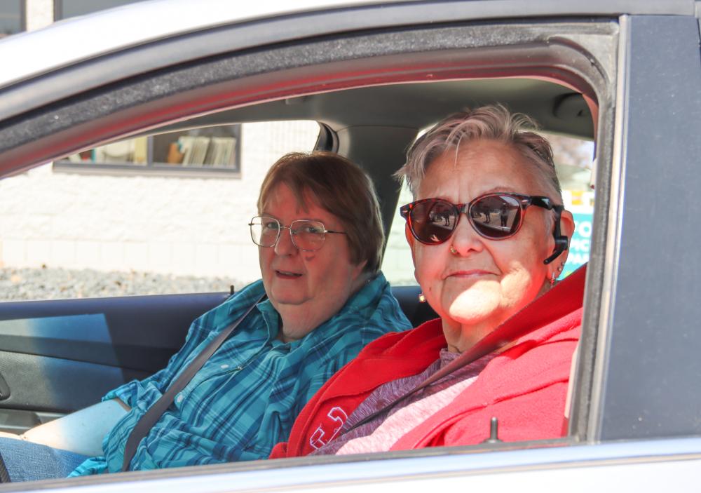 Two people in car