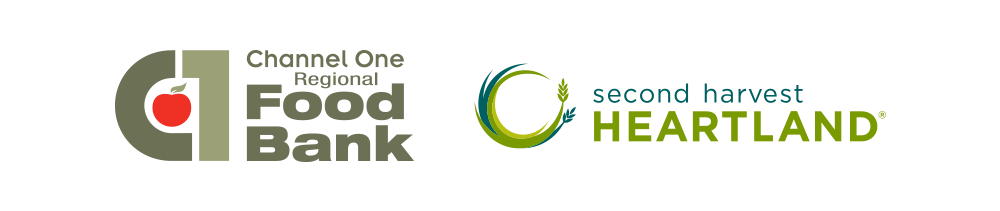 Logos of Channel One Regional Food Bank and Second Harvest Heartland