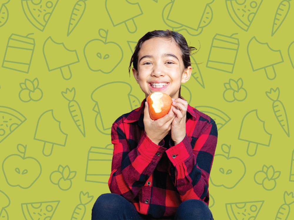 Child eating an apple