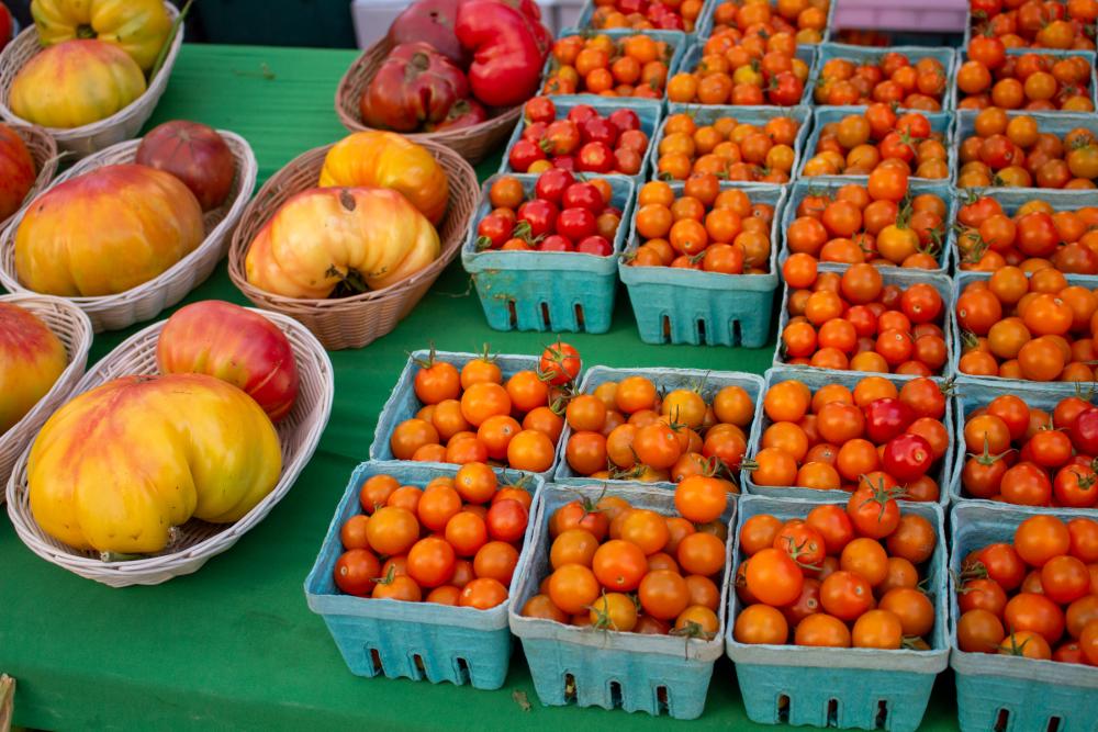 Tomatoes at a farmer's market