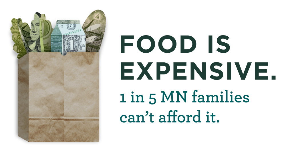 Food is Expensive - 1 in 5 Minnesotans can't afford it.