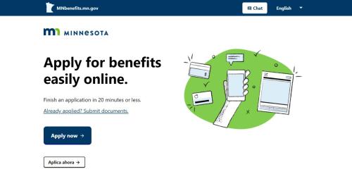 Apply for MN state benefits website image