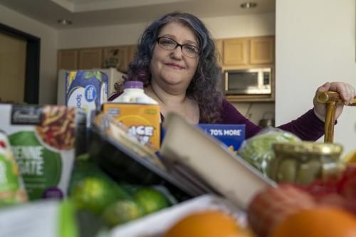 Woman with groceries