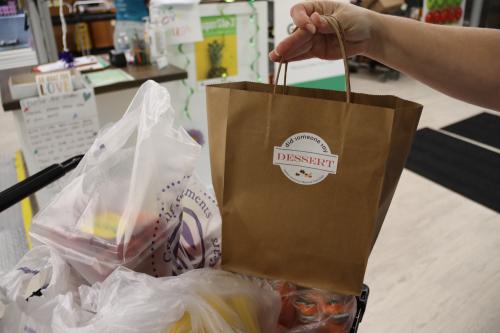 A dessert kit in a paper bag