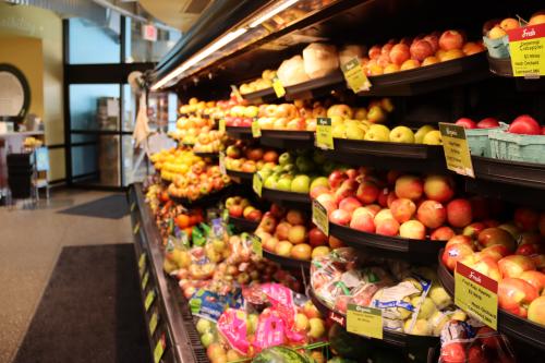 Apples and other fresh produce at a grocery store