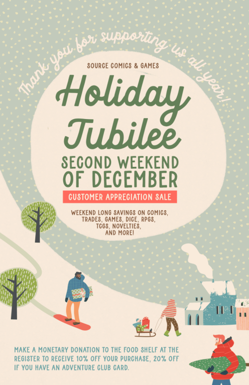 Source Comics & Games Holiday Jubilee flier