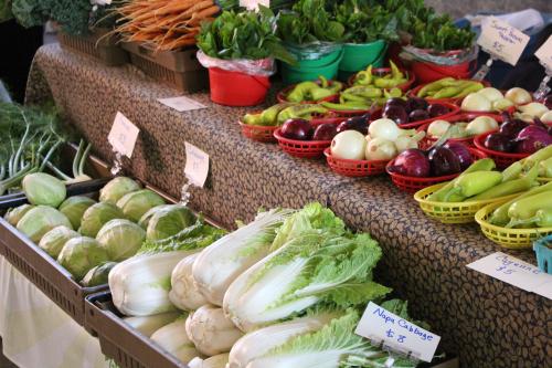 Fresh produce at a farmers market