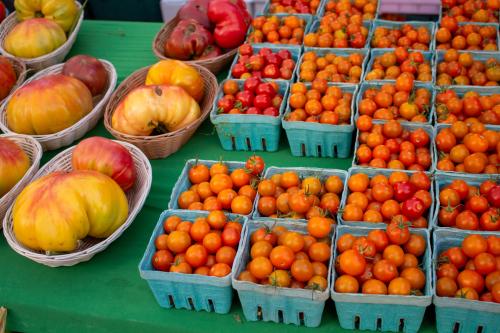 Tomatoes at a farmer's market